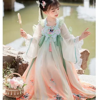 Dječji jednodijelni kostim u istočno kineskom stilu, klasicni superior suit Ханфу za косплея, tradicionalna haljina doba Tang, suknja princeze za djevojčice