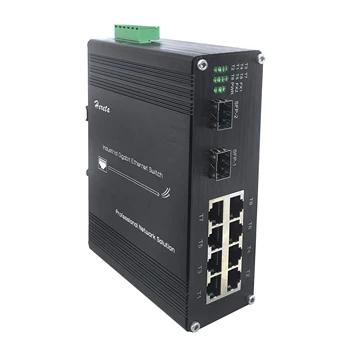 Hereta Industrijski Gigabit Ethernet preklopnik SFP DIN Rail Zid od 1000 Mb/s 8 RJ45 do 2 SFP Fiber-Optičkih prekidača