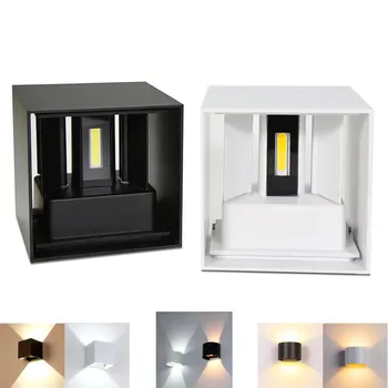 Led zidna svjetiljka, vanjski vodootporan IP65, unutarnje zidne lampe, 6 W 12 W, vrtne svjetiljke, Aluminijska spavaća soba, dnevni boravak, osvjetljenje stepenice