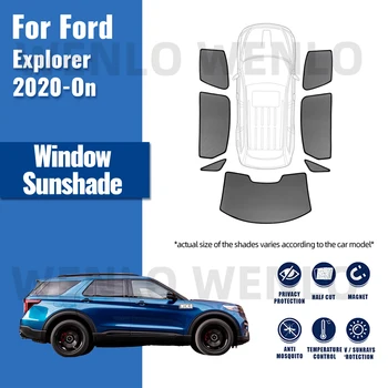 Za Ford Explorer 6 2020 2021 2022 2023 Magnetski auto štitnik za sunce, zavjese na kućištu prednjeg vjetrobranskog stakla, štitnik za sunce na stražnjem bočnom prozoru