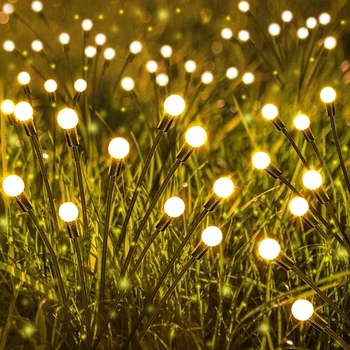 LED Solarna Svjetla Firefly Vanjska Svjetla Vodootporan Solarni Travnjak Lampe Uređenih Svjetla Za Uređenje Dvorišta I Vrta Božićni Ugođaj