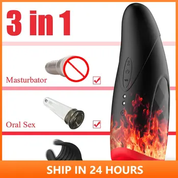 Automatsko masturbator za muškarce sa vibracijama, šalicu za mušku masturbaciju, realan vaginalni pušenje, seks-mašine, igračke za odrasle, dobar 2