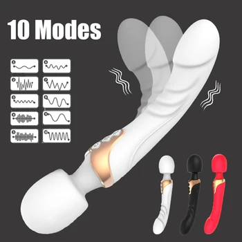 Snažan dildo, AV vibrator, čarobni štapić za žene, 10 načina, stimulans klitoris, točka G, masažu vagine, seks-igračke za odrasle za žene