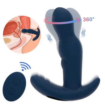 Rotirajući na 360 stupnjeva analni vibrator za muškarce, masaža prostate, analni čep, vibrator s daljinskim upravljanjem, analni čep, seks-igračka za odrasle za žene