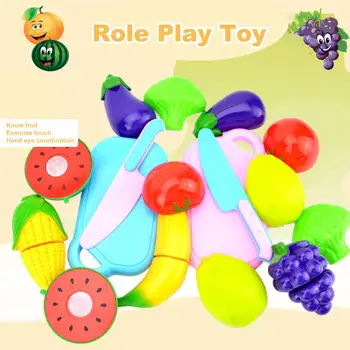 6 kom./compl. voćni igračke, plastične hrane igračke, set za igranje uloga s voćem, set za malu djecu, narezane povrće za djecu