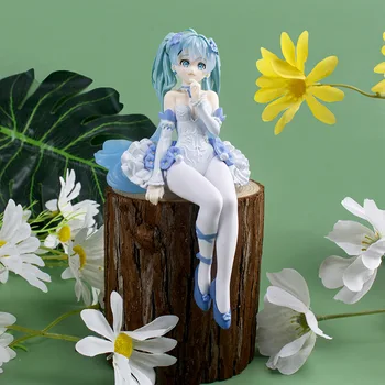 Anime lik leptira vile sjede figurica Хацунэ Мику 15 cm PVC model igračke za dječake božićni poklon Besplatna dostava robe