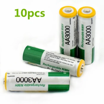 10 kom./lot, baterija baterija baterija baterija baterija 1,2 AA, velika snaga, visoke gustoće, 3000 mah, punjiva baterija NiMH AA za dječje igračke, punjiva baterija