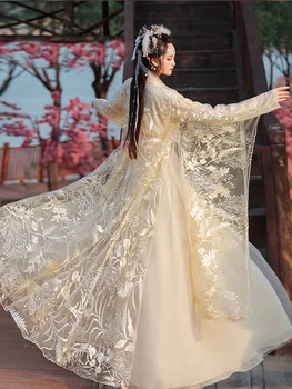 Komplet haljina u kineskom stilu Hanfu, ženske berba elegantni s cvjetnog vezom, nevjerojatan ples сценические odijela, ženski slatka outfits princeza