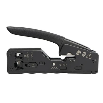 2X Kliješta za mrežni kabel RJ45 Crimping alat Nož za guljenje priključaka Rj45 Cat6 kabel Cat7 Cat5 Rj11 Rj12 Kliješta kliješta za