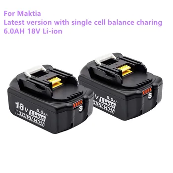 100% Originalna baterija baterija baterija baterija Baterija Makita 18V 6000mAh Za električne alate s led Litij-ionske Zamjene LXT BL1860B BL1860 BL1850 BL 1830