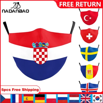 НАДАНБАО Hrvatska Švicarska Bjeloruski zastava Maska sa po cijeloj površini prvenstva Euro 2023 Nošenje maske za usta odrasla osoba dijete