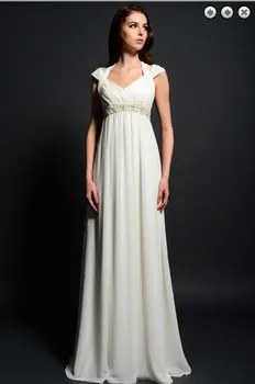 besplatna dostava nova moda maxi 2018 nevjesta sobarica vestidos formalni večer plus size bijela dugi pojas od perli gradacija haljine