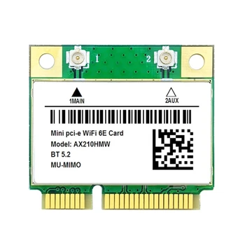 WiFi6E AX210HMW Mini PCI-E Wifi Kartica je kompatibilna s Bluetooth 5.2 Bežični Adapter ForIntel AX210 Mrežna kartica AX210