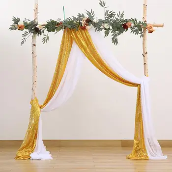 Tkanina za zavjese vjenčanje lukovi s 2 ploče, bez bora, lako visio za svadbene svečanosti u zatvorenom prostoru i na otvorenom