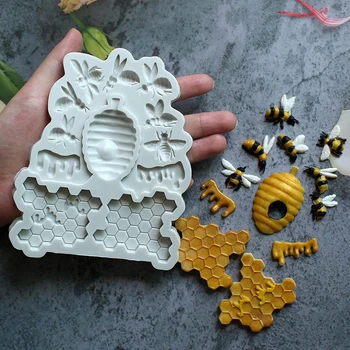 Pčelinje saće Silikonska forma 3D Košnica Pčelinji čokolada gluposti za ukras torta Čokoladni alati, posuđe za dječju dušu na rođendan