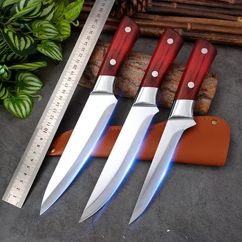 Set kuhinjskih noževa od nehrđajućeg čelika 1-3 kom., nož za rezanje mesa, noževi za iskoštenog mesa, nož za rezanje ribe, kuhar noževi sa plastičnom ručkom