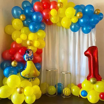 104 kom./compl. balone iz folije Disney princeze snjeguljica 32 inča, baloni sa crvenim sobama za ukras žurka u čast dana rođenja djevojčice, duša djeteta