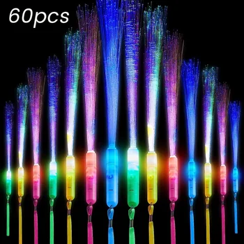 60 kom. fiber-optički štapići sjaj štapići za dječji rođendan Halloween vjenčanje Božić