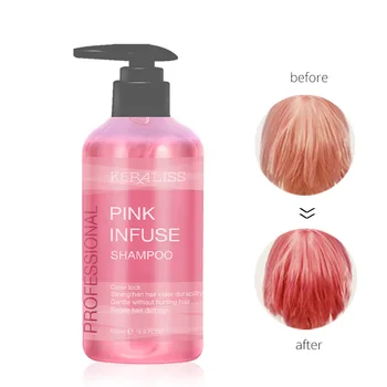 Pink šampon za fiksne boje, crvena nakon bojenja, zaštita boje ljubavi, dugotrajna prehrana, ispravljanje kose i šminke, 300 ml