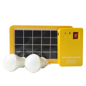 1 komplet 3 W solarni panel 2 lampe Komplet solarni sustav za uštedu energije sunčeva svjetlost punjiva led svijetlo žuta