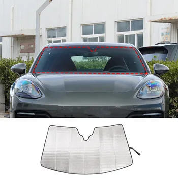 Za Porsche Panamera 2017-2023 aluminijske folije, štitnik za sunce na vjetrobransko staklo automobila, zaštita od uv zračenja, blok, poklopac od aluminijske folije, oprema za enterijer