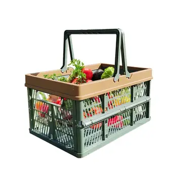 Sklopivi okvir za pohranu u kupovinu s ručke, složiva piknik košara s voćem i povrćem, kontejner za piknik košara za pohranu