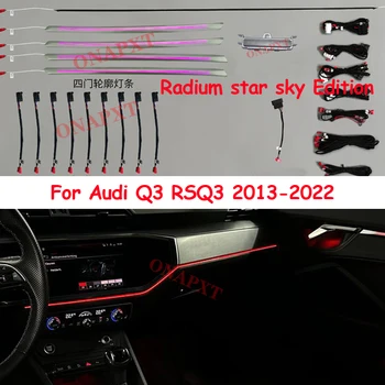 Za Audi Q3 RSQ3 2013-2022 Unutarnje led osvjetljenje ploče s instrumentima vrata aplikacija MMI Control Ukrasnih traka raspršene svjetlosti atmosferske lampa