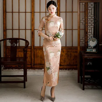 Klasični visoko kvalitetne Чонсам za Svadbene gozbe, Elegantan Tradicionalne Kineske haljina za majke, Velike Veličine 4XL, Винтажное Donje Ципао