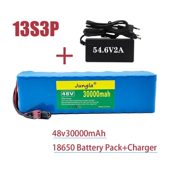48V Litij-ionska Baterija 48V 30Ah 1000W 13S3P Litij-ionska Baterija Za 54,6 V E-fiets Elektrische Fiets Scooter Met Bms + Lader