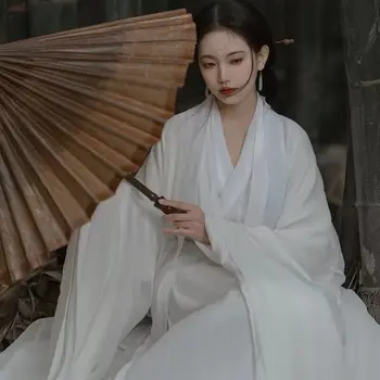 Bijelu haljinu Hanfu Donje drevni kineski Hanfu Ženski kostim vile za косплея na Halloween 2023 Ljetna haljina Hanfu plus size haljina