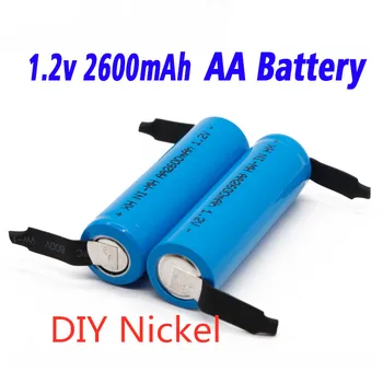 AA baterija baterija baterija baterija baterija 1,2 2600 mah AA NiMH baterija s припоем kontakti DIY Električni aparat za brijanje četkica za zube igračke