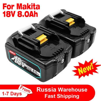Makita 18V 6.0 8.0 Ah baterija baterija baterija baterija baterija za električne alate Makita sa led litij-ionske zamjene LXT BL1860 1850 volti 6000 mah