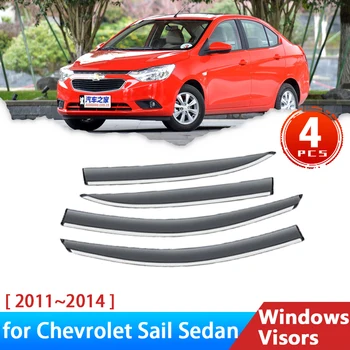 Deflectors za Chevrolet Sail Limuzina 2011 ~ 2014 2012 2013 Pribor za Automobil prozor tenda, tenda, trim vjetrobranskog stakla, velike kišne obrve