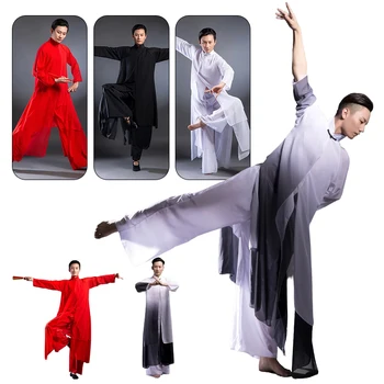 Tradicionalna kineska unisex odjeća, шифоновый odijelo тайчи kung-fu, odjeća za klasični ples, odijelo za podnošenje borilačke vještine wushu