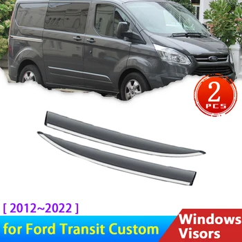 2x Deflectors za Ford Transit Custom 2012 ~ 2022 Pribor za Automobil Vjetar Štitnik Od Kiše Zaštita Obrva Auto Zaštitni Poklopac 2014 2017