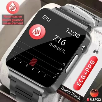 2023 Razinu glukoze u krvi Pametni Sat Gospodo 1,72 cm 365*400 HD AMOLED Ekran Monitora Zdravlje Fitness Sat IP68 Vodootporni Pametni sat