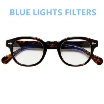 Klasični retro vintage naočale s filtrom Mos Bluelight 49, 46, 44 mm, stil Johnny Deep, puni acetat, cijele kit za recept