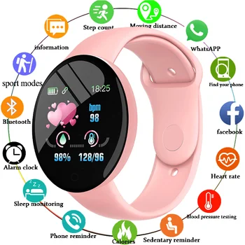 D18 Pro pametni satovi Muški ženski Bluetooth fitness tracker je sportska narukvica broj otkucaja srca, krvni tlak, dječji pametni sat za IOS, Android