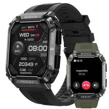 Nove muške vojne pametni sat T3 s Bluetooth poziva, određivanje brzine otkucaja srca, krvnog tlaka, sportske vodootporan taktički pametni sat