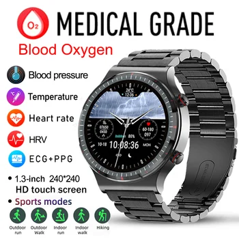 HYTRON ECG + POENA pametnih satova za muškarce, monitor, monitor krvnog tlaka, vodootporan sportski pametni sat IP67 za Android i Ios