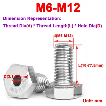 304 Nehrđajućeg čelika, šuplje vanjski imbus vijak, lampa, продевающаяся kroz rupu, vijak M6M8M10M12