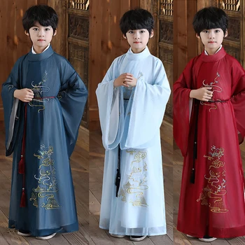 3 boje, kineska tradicionalna odjeća za dječaka, dječji kostim Hanfu Tang s vezom, novogodišnju haljinu s dugim rukavima, kineski princ