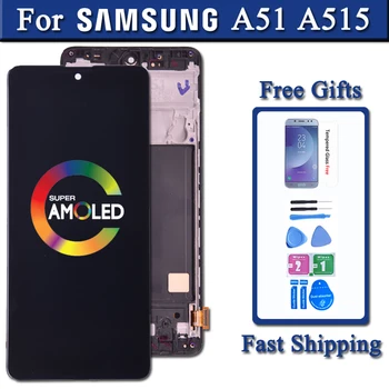 SUPER AMOLED Displej za Samsung Galaxy A51 LCD zaslon A515 A515F A515F/DS A515FD LCD zaslon Osjetljiv na dodir Digitalizator sklop