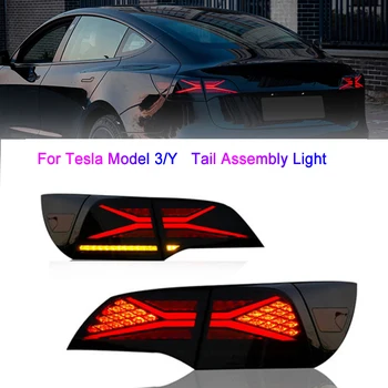 Auto-stražnje svjetlo za Tesla model 3 Model Y 2017-2022 led stražnja svjetla u prikupljanju serijski dinamičan žmigavac Dvostruka svjetiljka za vožnju unazad