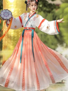 Kineski Tradicionalni Ženski Kostim Ханьфу, Donje Haljinu S Izvezenim, Odjeća Za Narodni Ples Princeze Iz Dinastije Tang