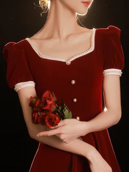 2023 Kineski tradicionalni Ципао, odjeća za vjenčanje tost, ljetno bordo-crvena haljina za zaruka, večernja koktel haljina