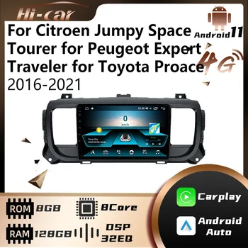 Auto media player 2 Din za Citroen Nervozan SpaceTourer za Peugeot Expert Traveler za Toyota Proace 2016-2021 Radio Android