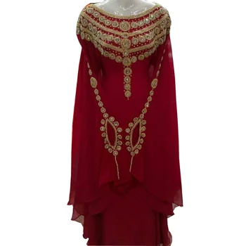 Crvene ženske, haljina Фараша Абайя, Dubai, Maroko, duga haljina s cvjetnim uzorkom, europske i američke modne trendove
