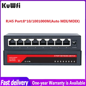 Gigabit switch KuWFi sa standardiziran 8 Portova 10/100/1000 Mbit/s RJ45 port IEEE802.3u Mrežni Ethernet preklopnik za ured
