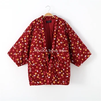 Kvalitetne jakne Hanten, donje japanska kimona, kardigan, topla хлопковая пижама Yukata Femme, zimski kaputi Haori